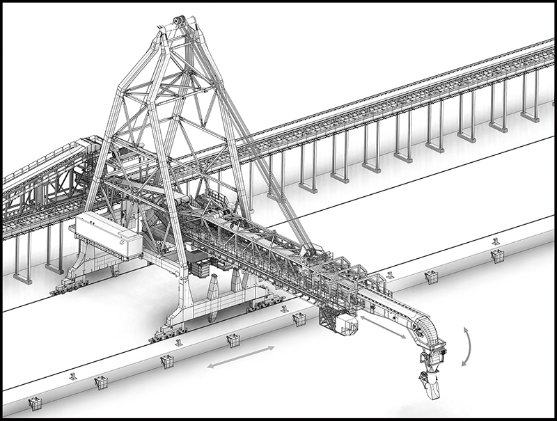 Drawing of Siwertell ship loader