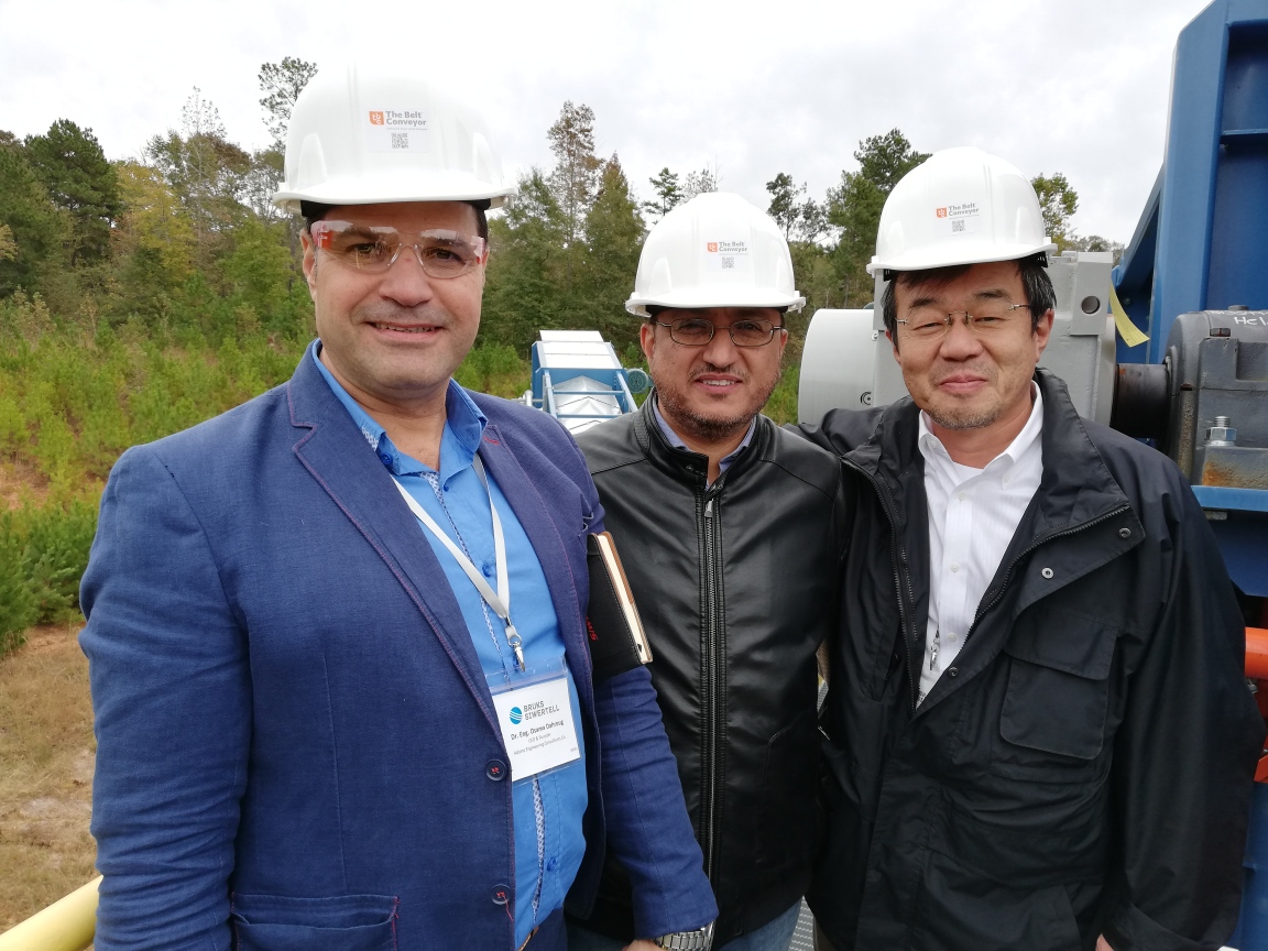 Siwertell representatives at The Belt Conveyor test site
