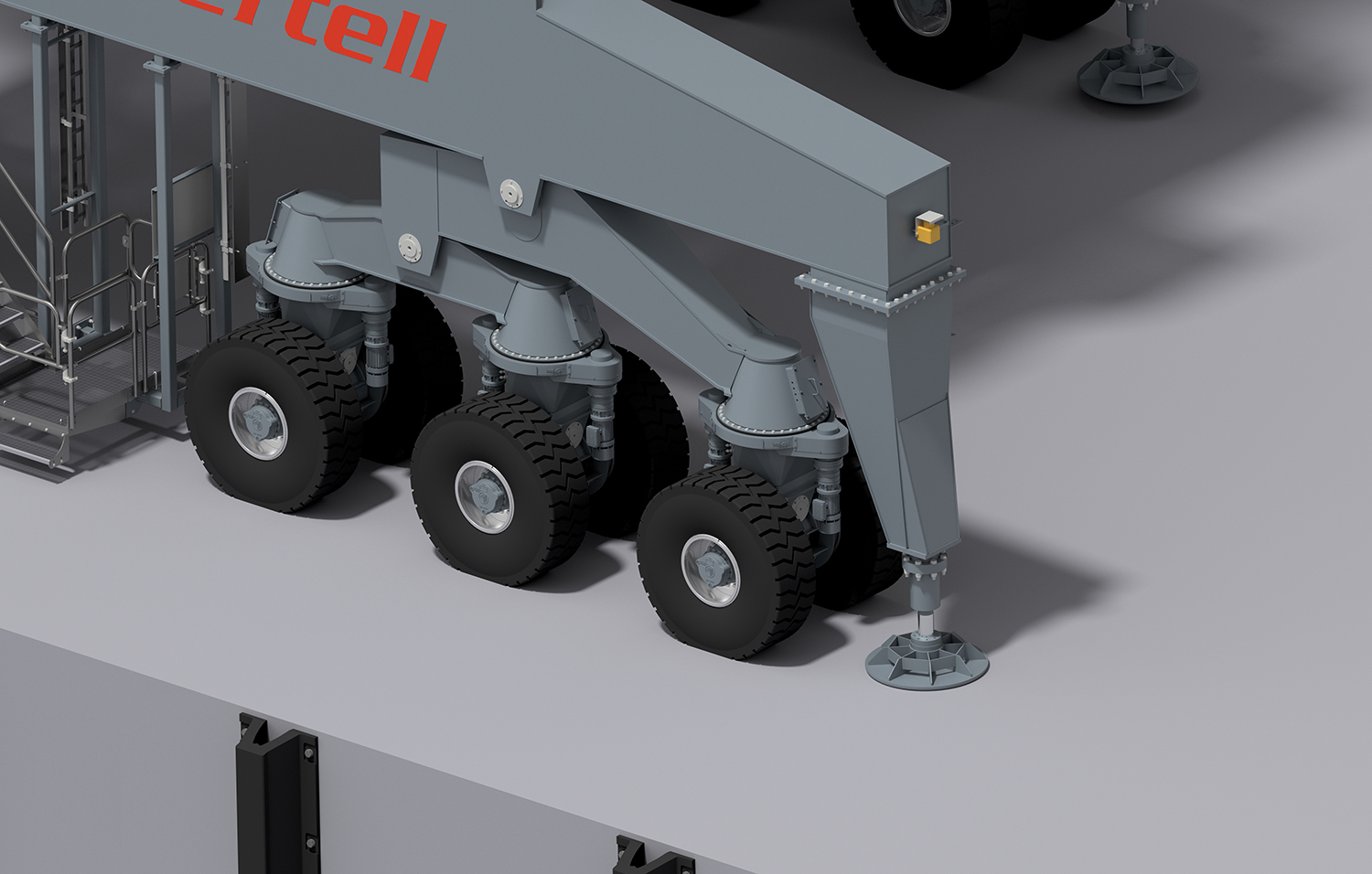 Port mobile unloader wheel