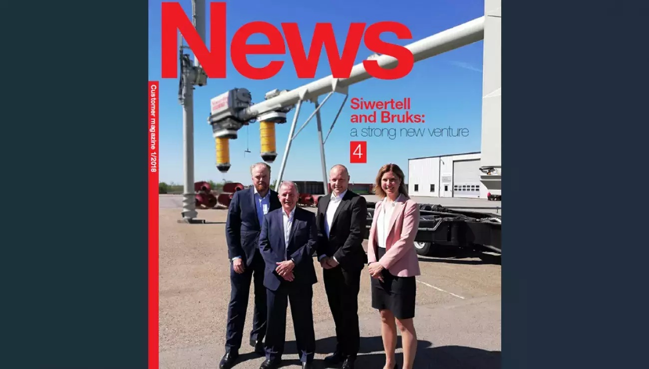 Front cover of Siwertell News customer magazine issue 1 2018