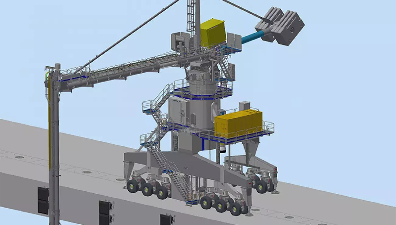 Siwertell ship unloader