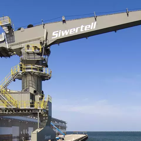 Grey Siwertell Ship unloader for cement, USA