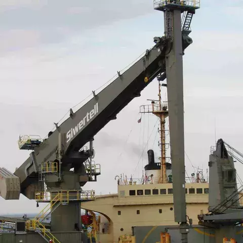 Grey Siwertell Ship unloader for cement, USA