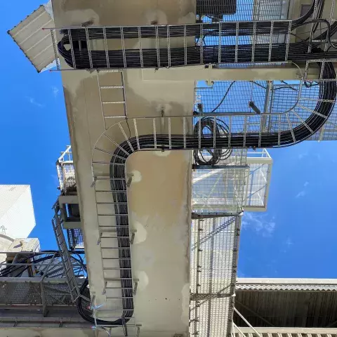 Bruks Siwertell electrical cabels on Siwertell ship unloader