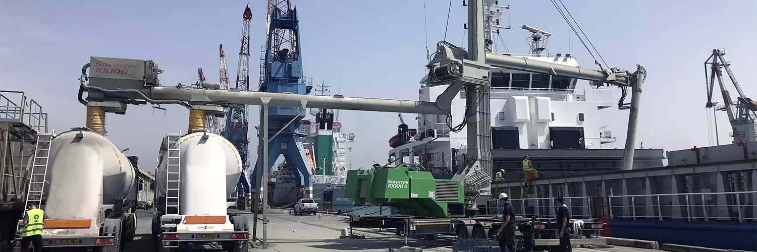 Siwertell road-mobile unloader