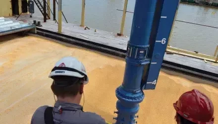 Unloading grain with Siwertell unloader