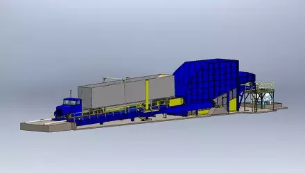 Bruks extended arm truck dumper