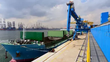 Siwertell ship unloader