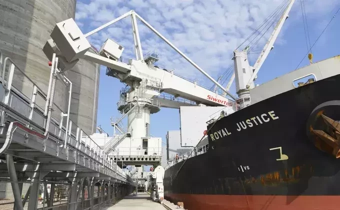 Siwertell ship unloader